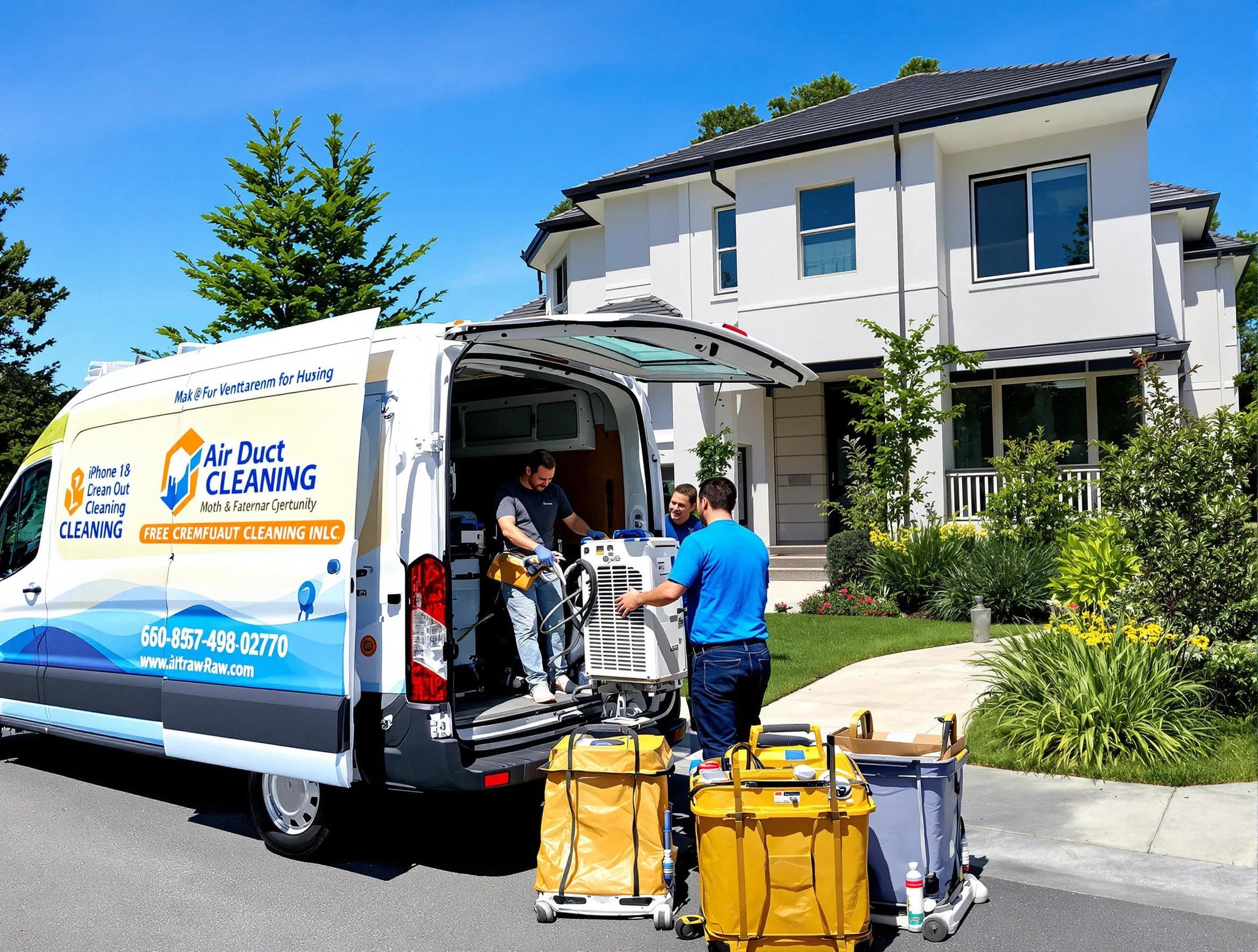 Noble Air Duct Cleaning technician performing professional air duct cleaning in Noble