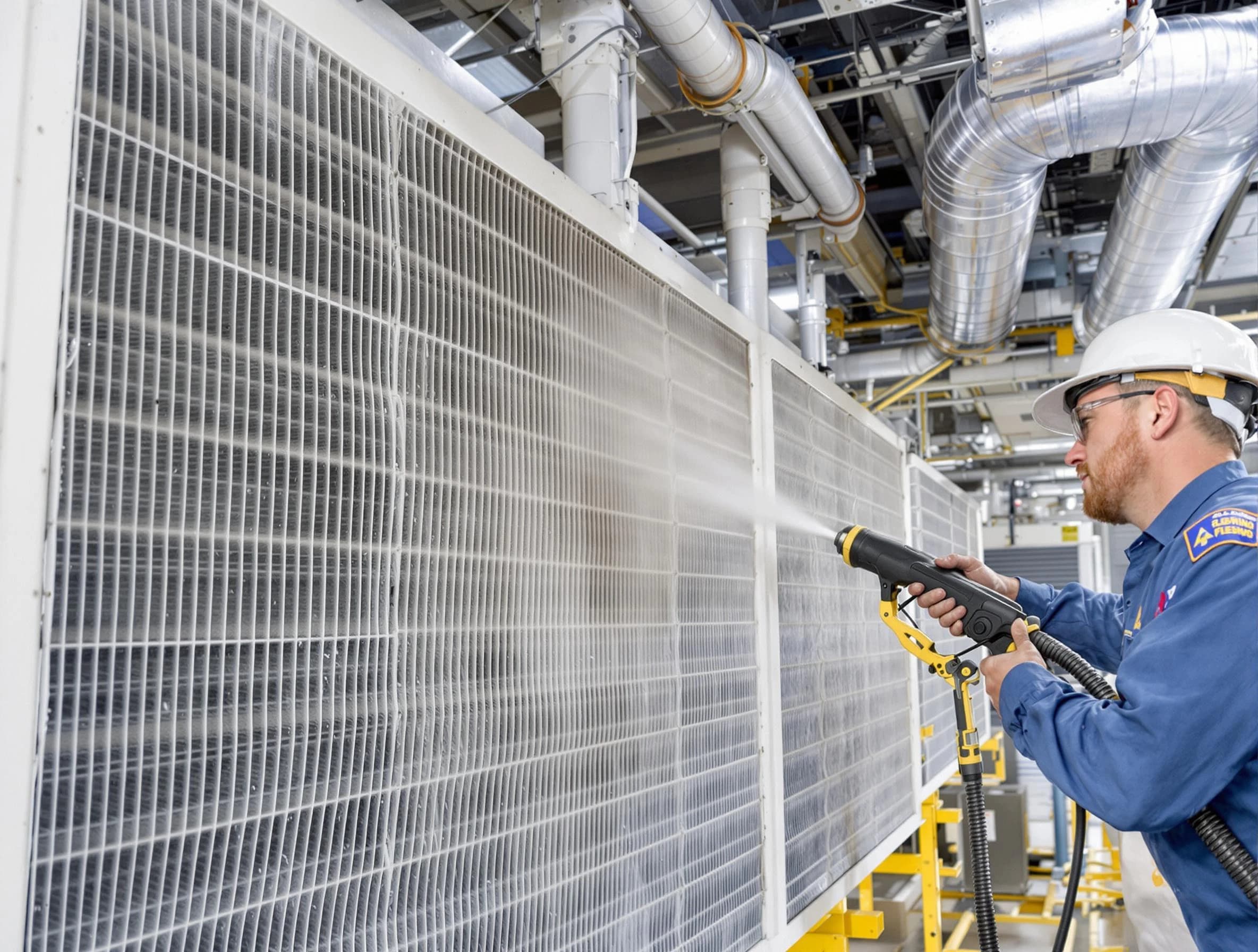 Professional commercial coil cleaning by Noble Air Duct Cleaning in Noble