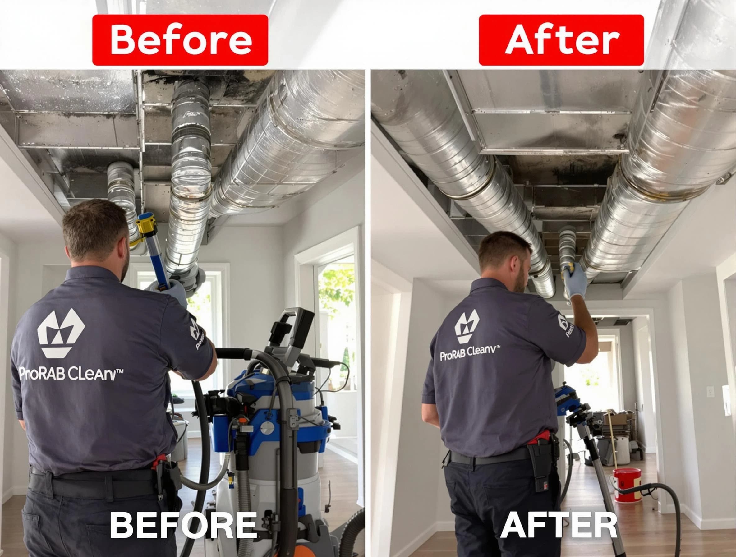 Noble Air Duct Cleaning expert performing thorough residential duct cleaning in a Noble home