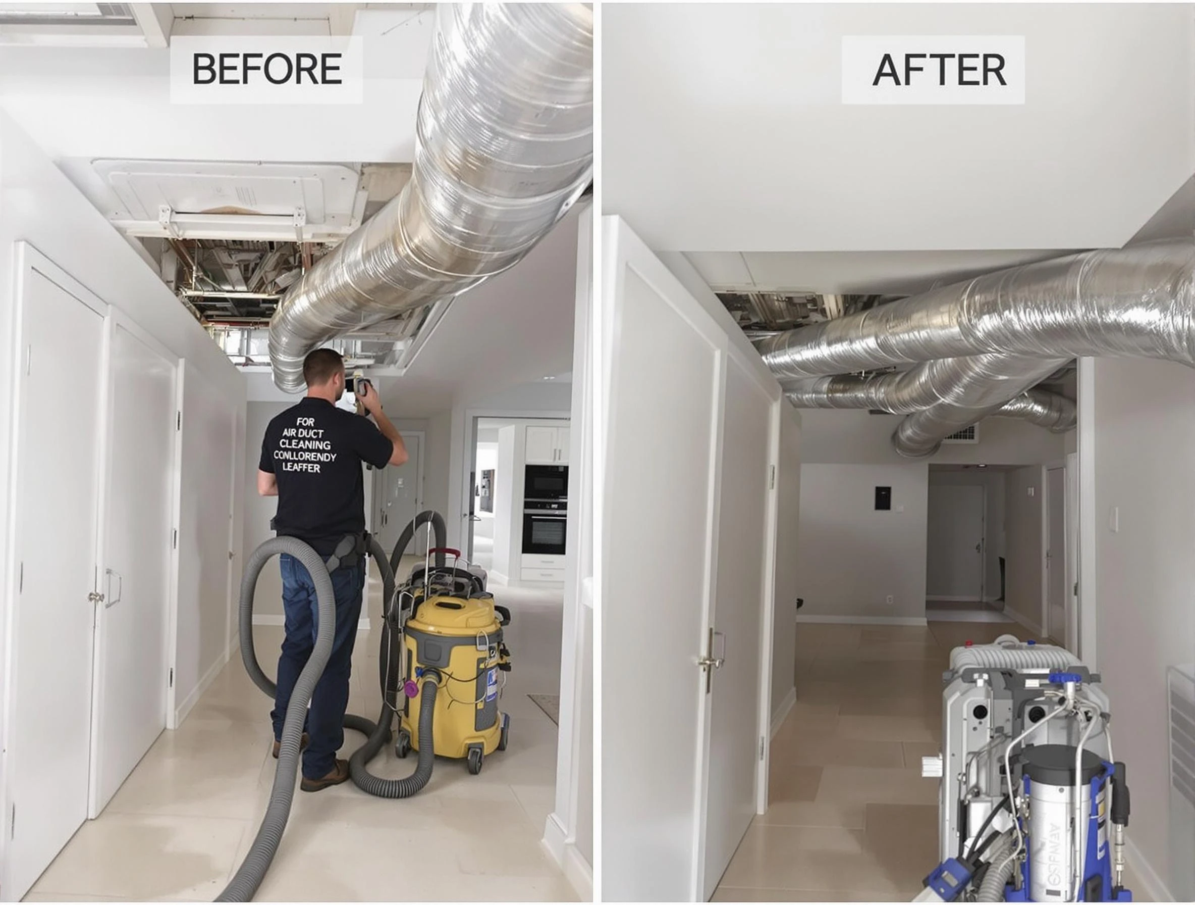 Noble Air Duct Cleaning professional performing thorough air duct cleaning in Noble