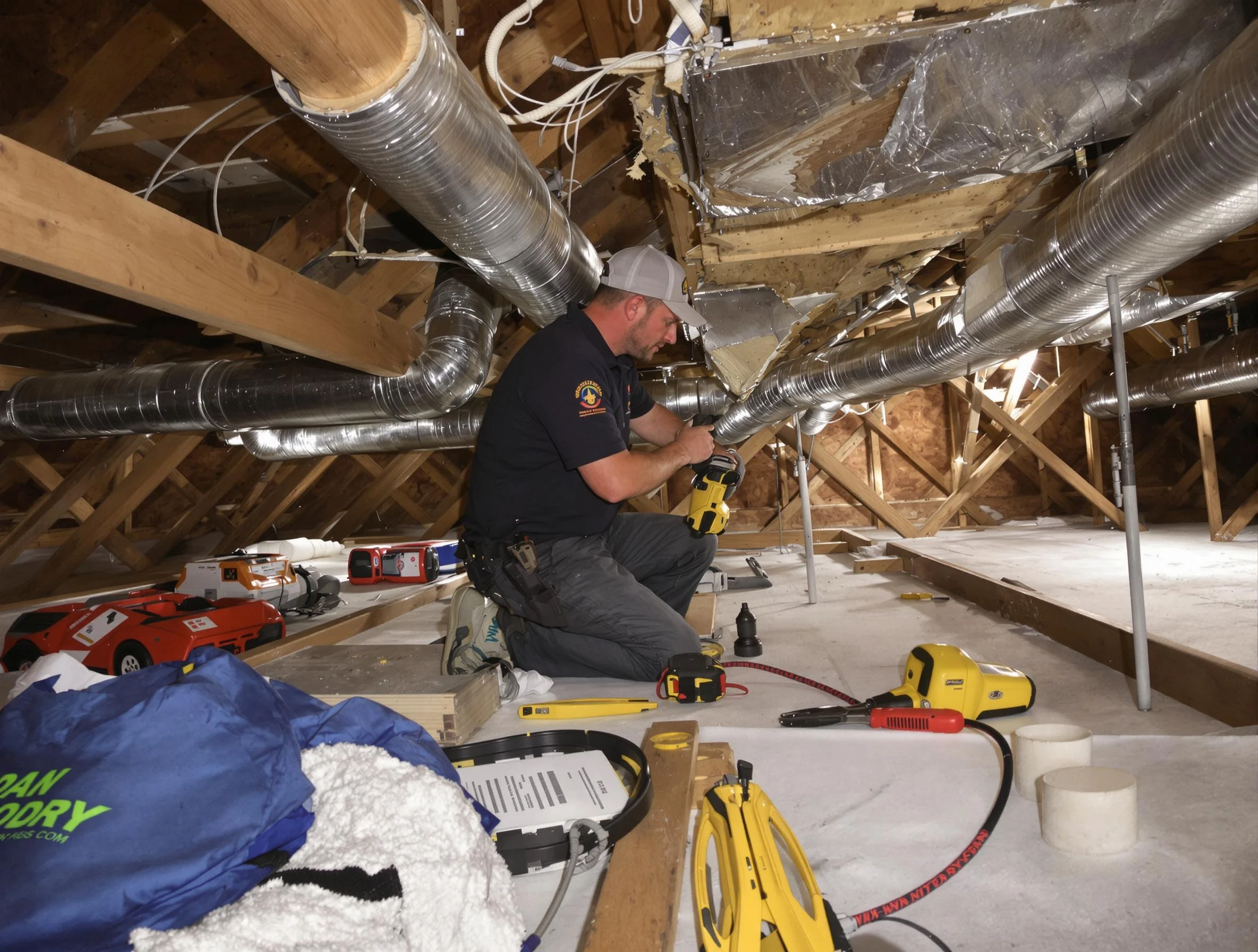 Professional air duct repair by Noble Air Duct Cleaning in Noble