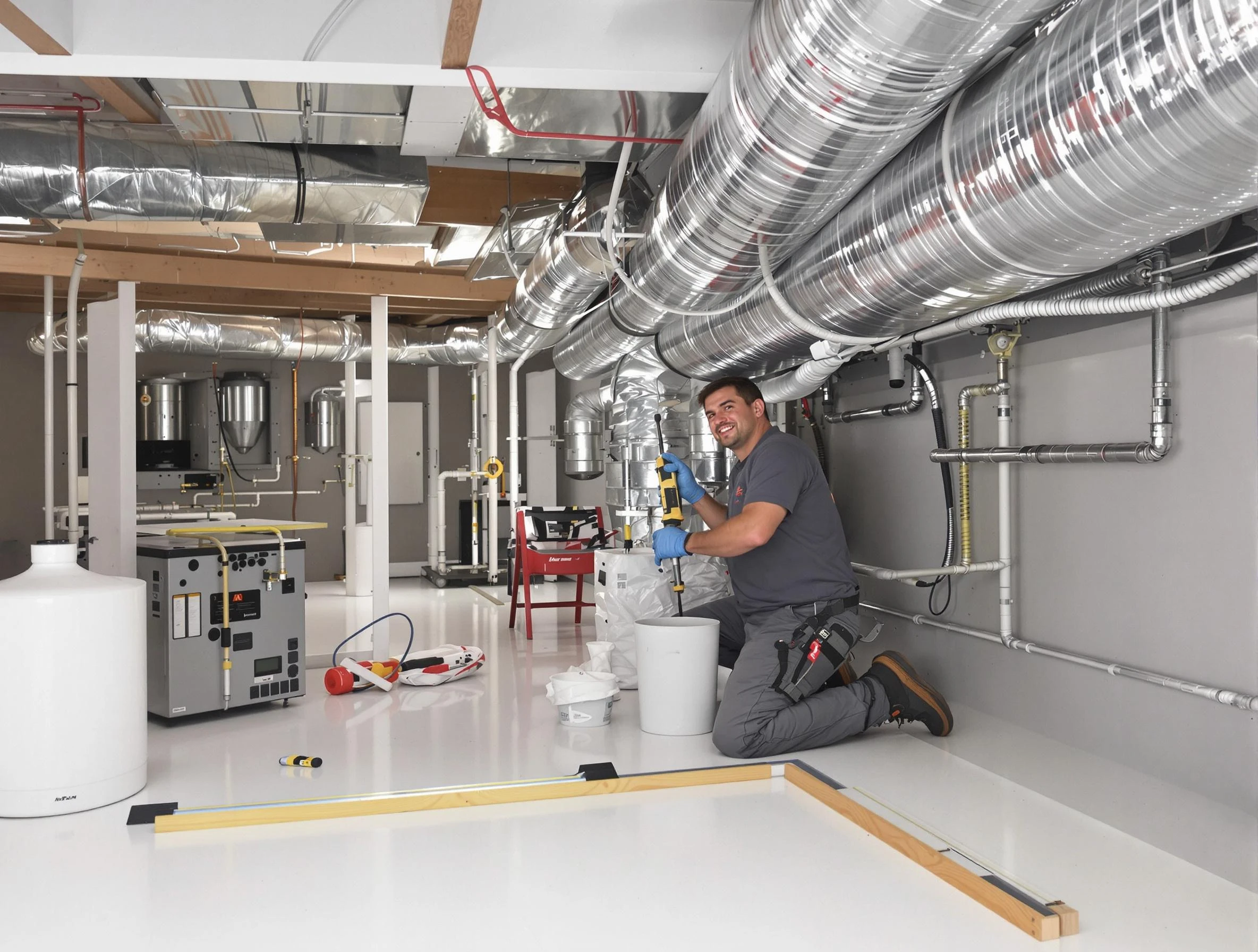 Professional duct sealing service by Noble Air Duct Cleaning in Noble