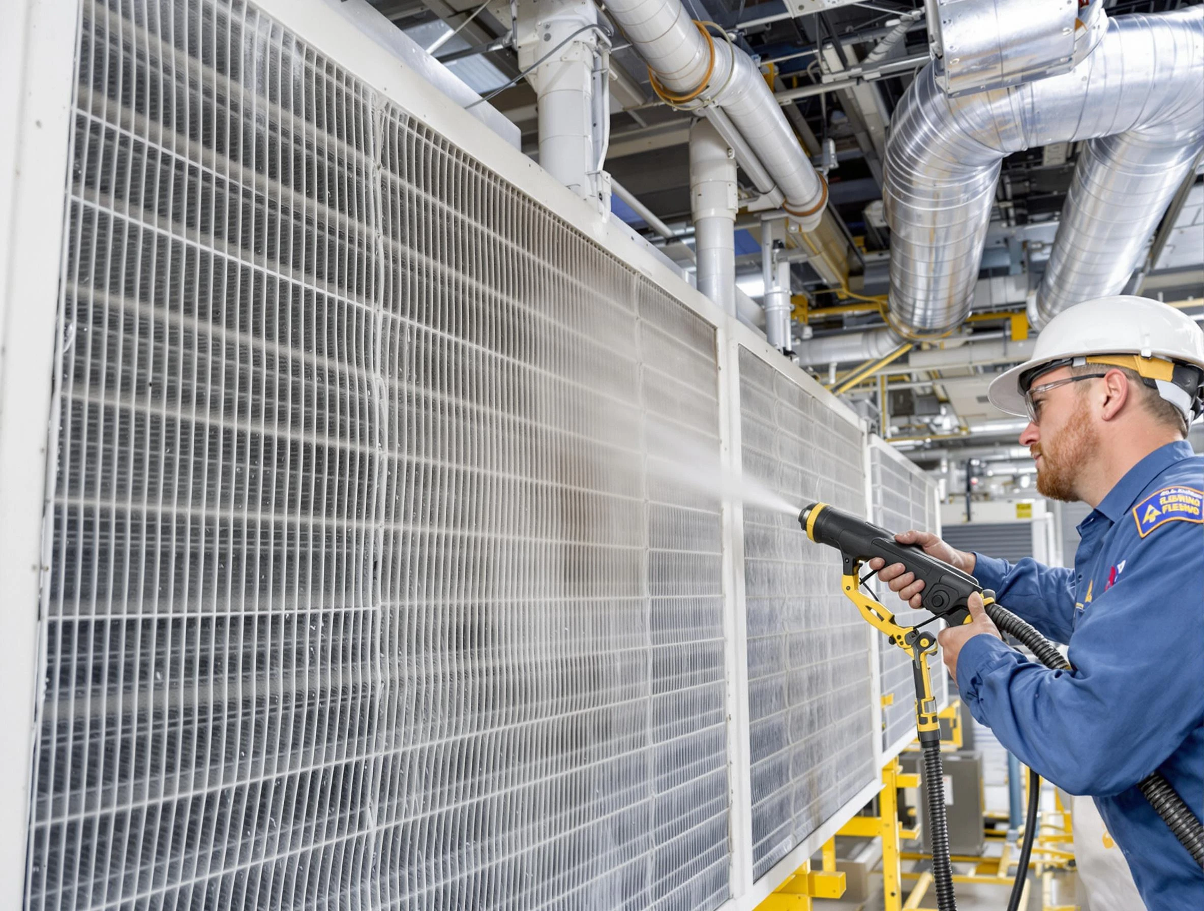 Professional commercial coil cleaning by Noble Air Duct Cleaning in Noble