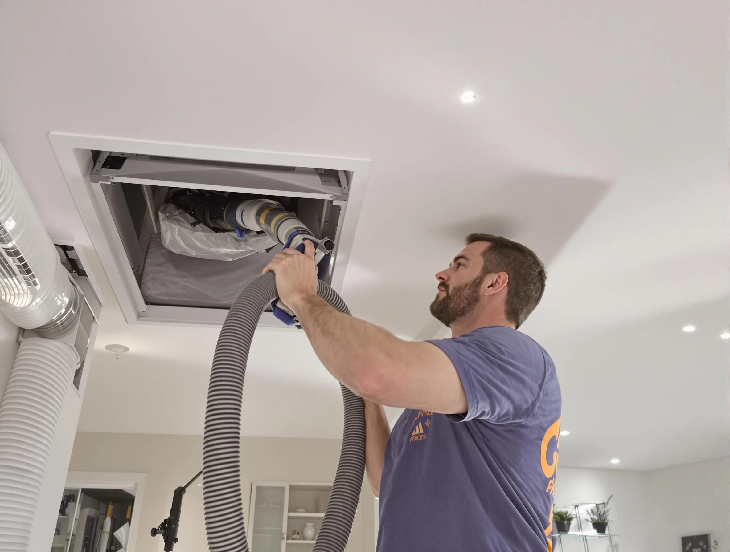 Precision indoor duct cleaning by Noble Air Duct Cleaning in Noble